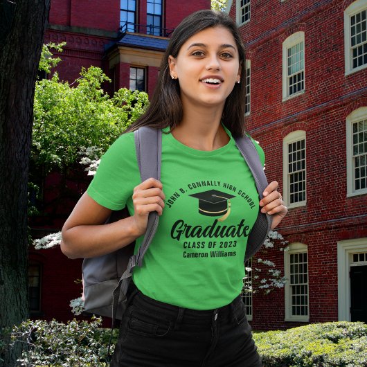Groene eindexamenstudent van de middelbare school  t-shirt