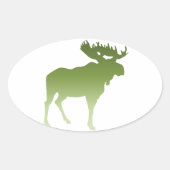 Groene eland ovale sticker (Voorkant)