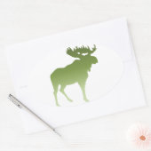 Groene eland ovale sticker (Envelop)