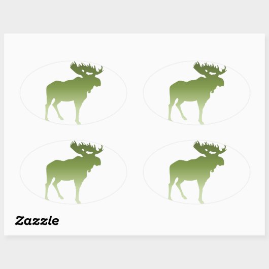 Groene eland ovale sticker (Vel)
