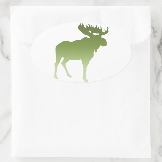 Groene eland ovale sticker (Tas)