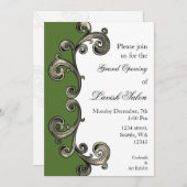 groene Elegant Corporate Party Invitation Kaart (Voorkant / Achterkant)