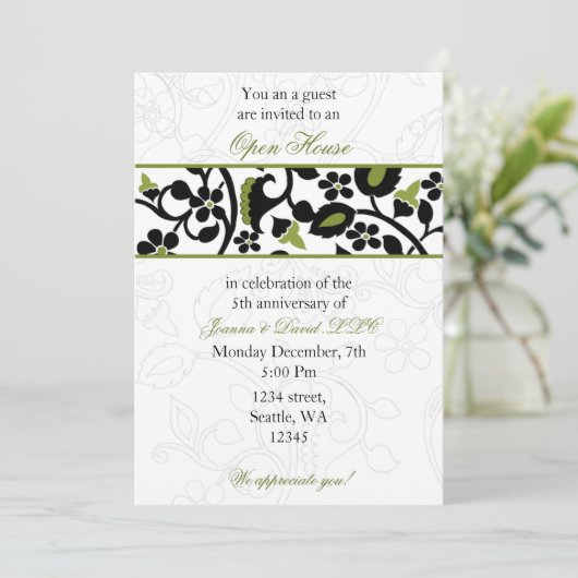groene Elegant Corporate Party Invitation Kaart (Staand voorkant)