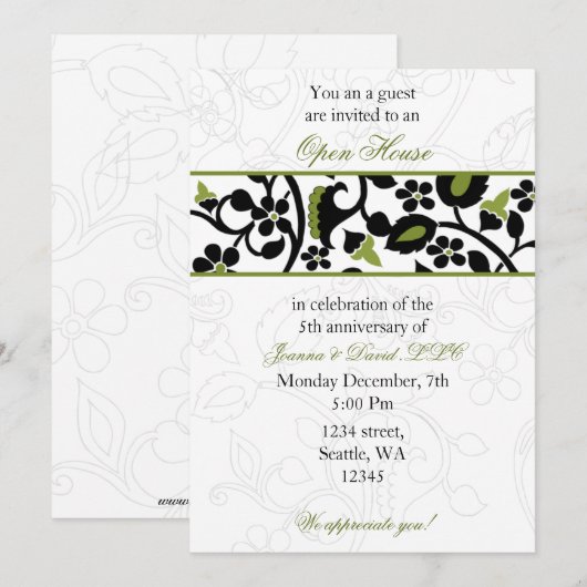 groene Elegant Corporate Party Invitation Kaart (Voorkant / Achterkant)