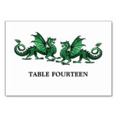 Groene Elegant Dragons Table Kaart (Voorkant)