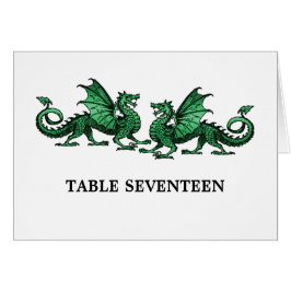 Groene Elegant Dragons Table Number Kaart