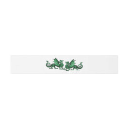 Groene Elegant Dragons Wedding Belly Bands Uitnodigingen Wikkel