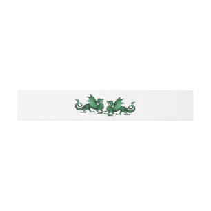 Groene Elegant Dragons Wedding Belly Bands Uitnodigingen Wikkel