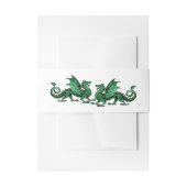 Groene Elegant Dragons Wedding Belly Bands Uitnodigingen Wikkel (Voorkant Voorbeeld)