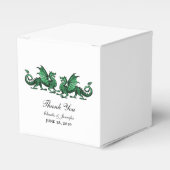 Groene Elegant Dragons Wedding Favor Boxes Bedankdoosjes (Voorkant Zijde)