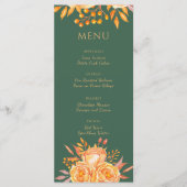 Groene Elegant Floral Modern Rustic Floral Wedding Menu (Voorkant)