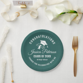 Groene Elegant Graduation Party - Gepersonaliseerd Papieren Bordje