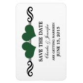 Groene Elegant Hearts sparen de Magnet van de Datu Magneet (Verticaal)