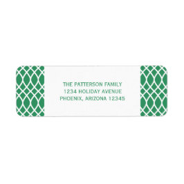 Groene Elegant Lattice Holiday Adresetiketten Etiket