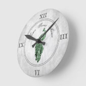 Groene Elegant Peacock Acrylwand Ronde Klok (Hoek)