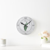 Groene Elegant Peacock Acrylwand Ronde Klok (Huis)