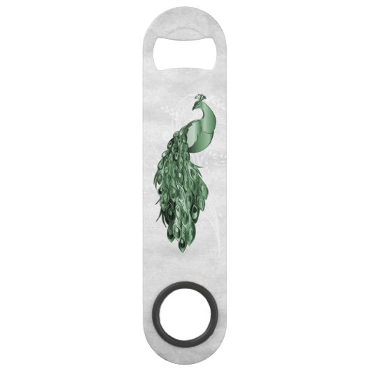 Groene Elegant Peacock Persoonlijke balk Speed Flessenopener (Achterkant)