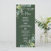 Groene Elegant Waterverf — Minimale hoeveelheid Menu (Staand voorkant)