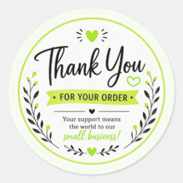 Groene Elegante Bedankt Sticker voor Kleine Bedrij