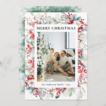 Groene Elegante  Bessen Kerstfoto