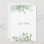 Groene Elegante Bloemen Opslaan Datum Wieden Uitno Kaart (Achterkant)