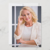 Groene Elegante Bloemen Pensioen Party Foto Kaart (Achterkant)