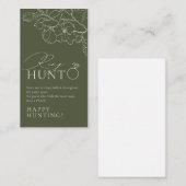 Groene elegante bloemenring hunt vrijgezellenfeest informatiekaartje (Voorkant / Achterkant)
