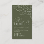 Groene elegante bloemenring hunt vrijgezellenfeest informatiekaartje (Voorkant)
