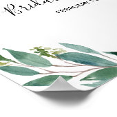 Groene Elegante Bloemige Bruiloft Welkom Poster (Hoek)