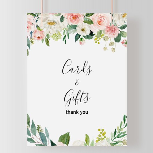 Groene Elegante Bloemkaarten en Cadeaus Bord Poster