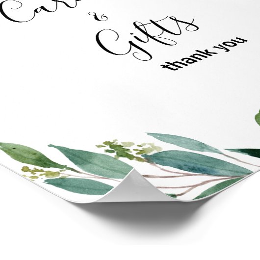 Groene Elegante Bloemkaarten en Cadeaus Bord Poster (Hoek)