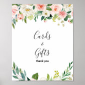 Groene Elegante Bloemkaarten en Cadeaus Bord Poster (Voorkant)