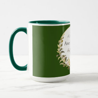 Groene Elegante Bloemkrans Bruiloft Jubileum Mok