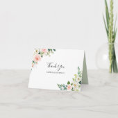 Groene Elegante Bloemrijke Bedankkaart (Voorkant)