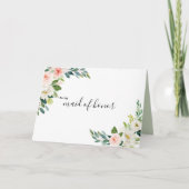 Groene Elegante Bloemrijke Trouwjuffrouw Dank Je Bedankkaart (Voorkant)