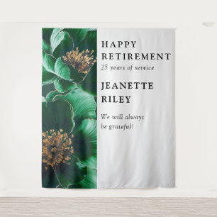 Groene Elegante Bloemstuk Pensioenfeest Achtergron Wandkleed
