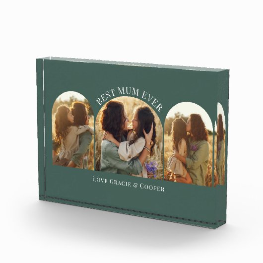 Groene elegante boog multi foto beste mama (Rechts)