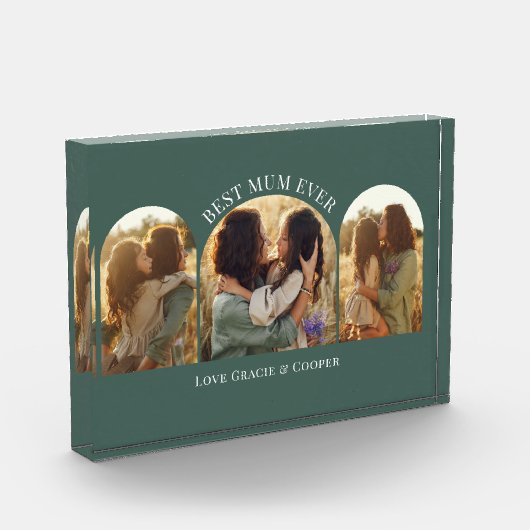 Groene elegante boog multi foto beste mama (Links)