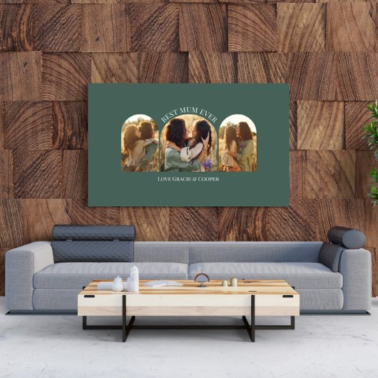 Groene elegante boog multi foto beste mama foto afdruk