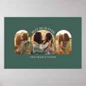 Groene elegante boog multi foto beste mama poster (Voorkant)