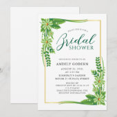 Groene Elegante Botanische Bruiloft Feest Kaart (Voorkant / Achterkant)