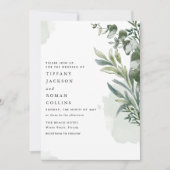 Groene Elegante Botanische Bruiloft Save The Date (Voorkant)