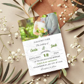 Groene elegante bruiloft uitnodiging