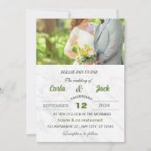 Groene elegante bruiloft uitnodiging (Voorkant)