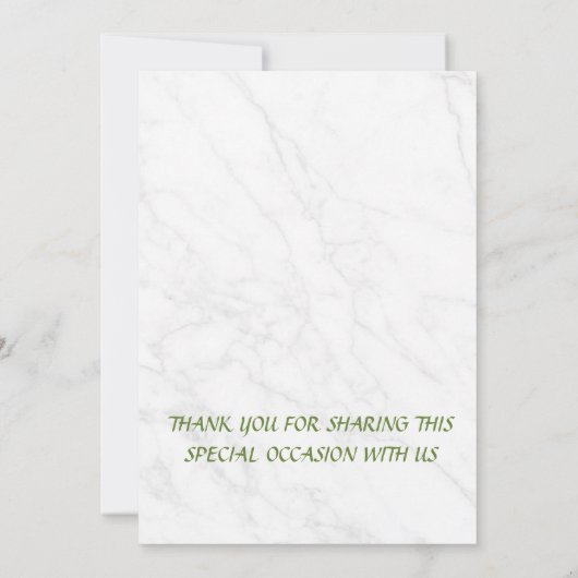 Groene elegante bruiloft uitnodiging (Achterkant)