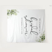 Groene Elegante Bruiloftsshower Foto Achtergrond Wandkleed (Voorkant (horizontaal))
