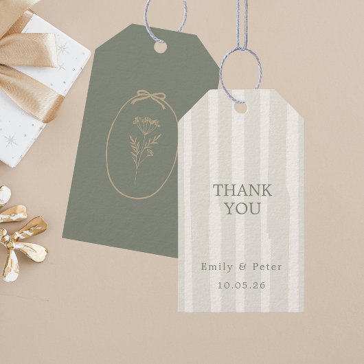 Groene Elegante Dank Je Cadeaulabel