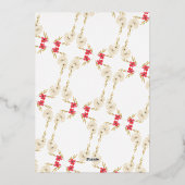 Groene Elegante Één Foto Vrolijk Kerstmisgoud Folie Feestdagenkaart (Achterkant)