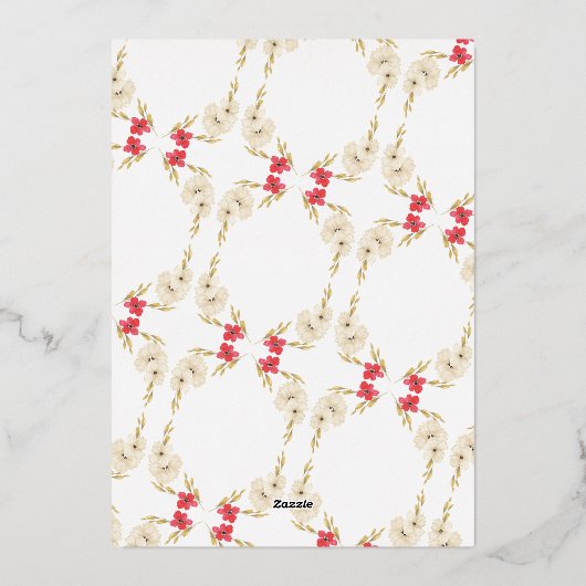 Groene Elegante Één Foto Vrolijk Kerstmisgoud Folie Feestdagenkaart (Achterkant)