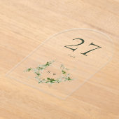 Groene Elegante Eucalyptus Krans Boog Tafelnummer (Laagn)